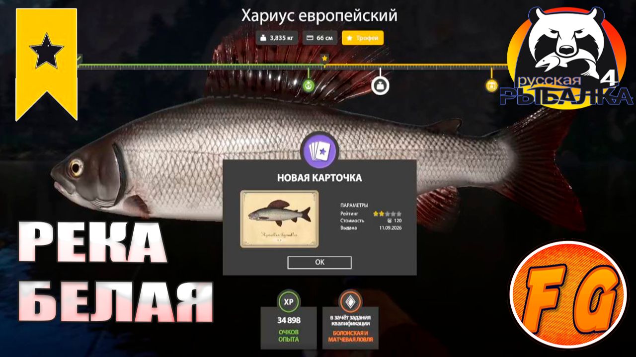 Точка ловли Хариуса европейского. Река Белая. Русская рыбалка 4. рр4. Russian Fishing 4