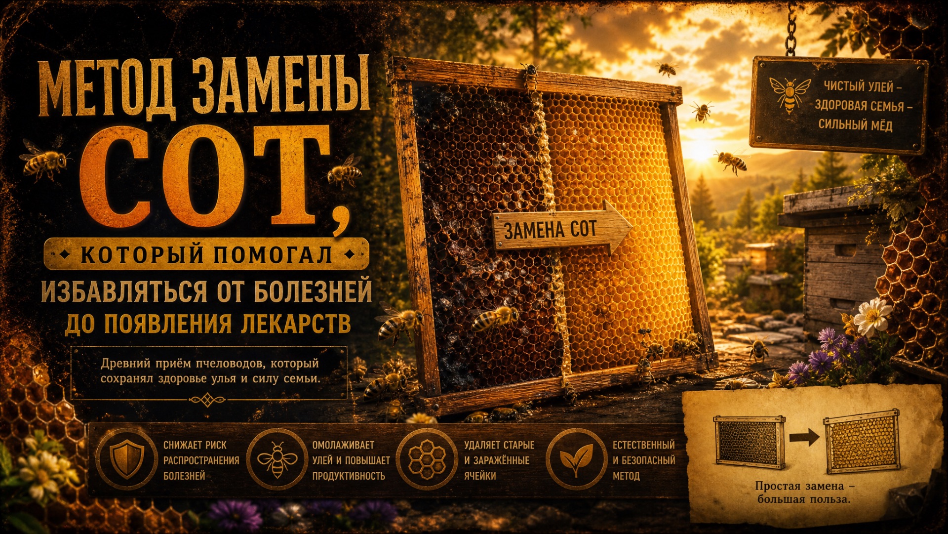 Метод замены сот, который помогал избавиться от болезней до появления лекарств