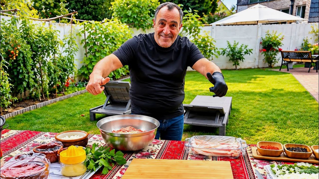 Очень вкусное мясное блюдо в казане на мангале