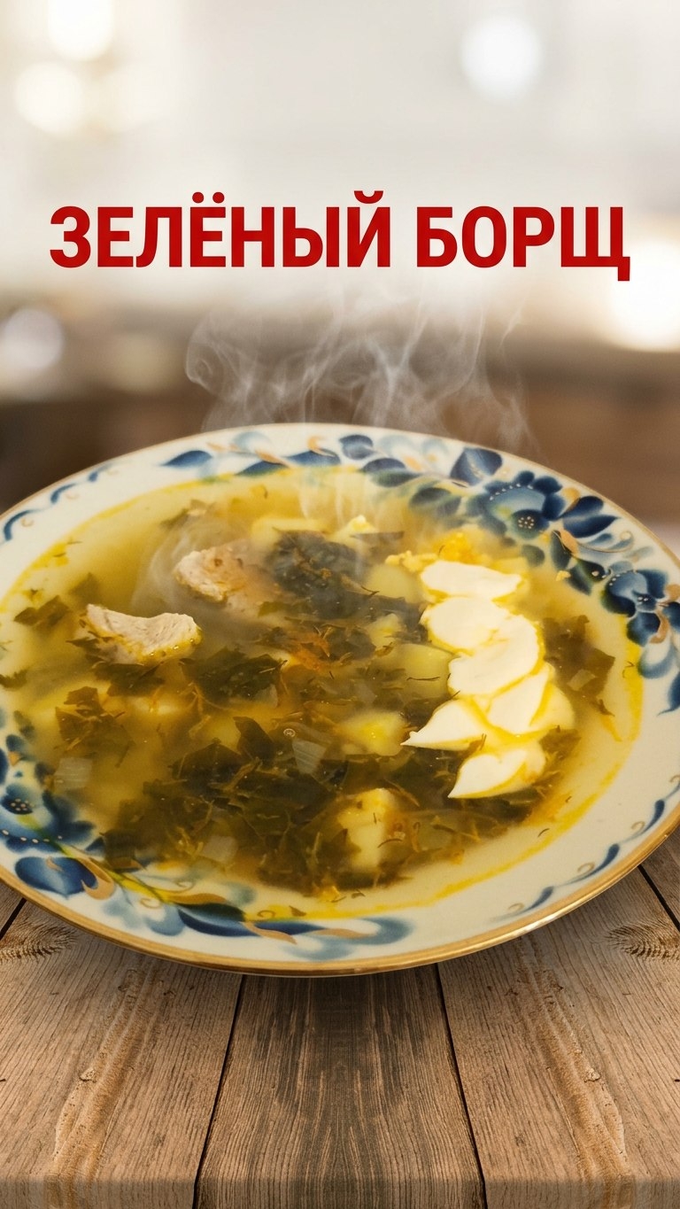 Весенний зелёный борщ со щавелем и яйцом 🥣 Щавель, который заготавливали #Shorts.