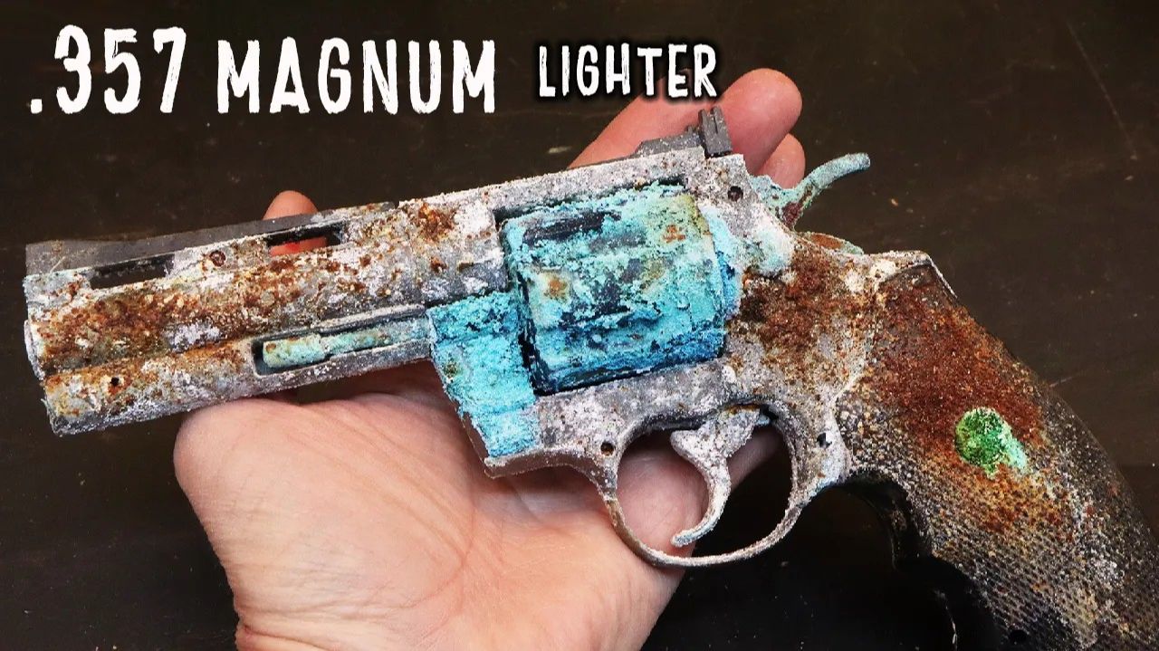 Реставрация револьвера-зажигалки Револьвер Colt Python калибра .357 Magnum. Реставрация.