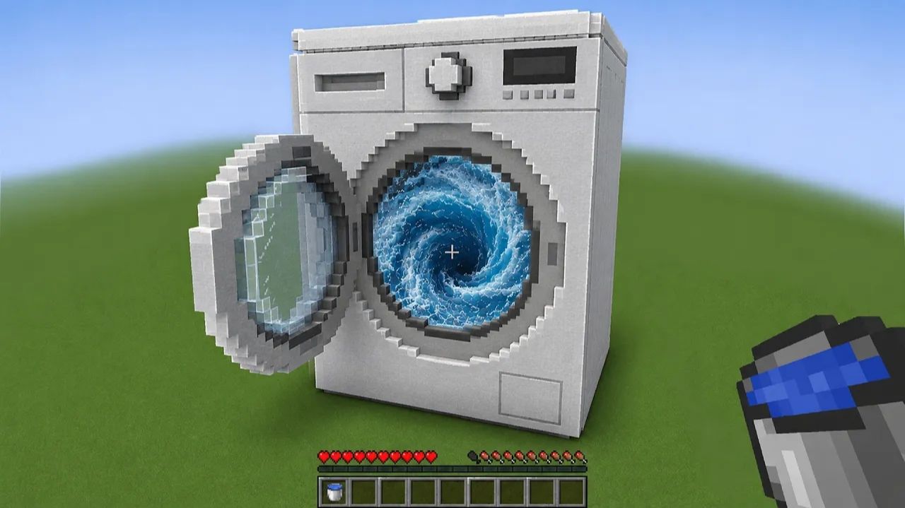 Реалистичная вода VS стиральная машина в Minecraft — что будет?
