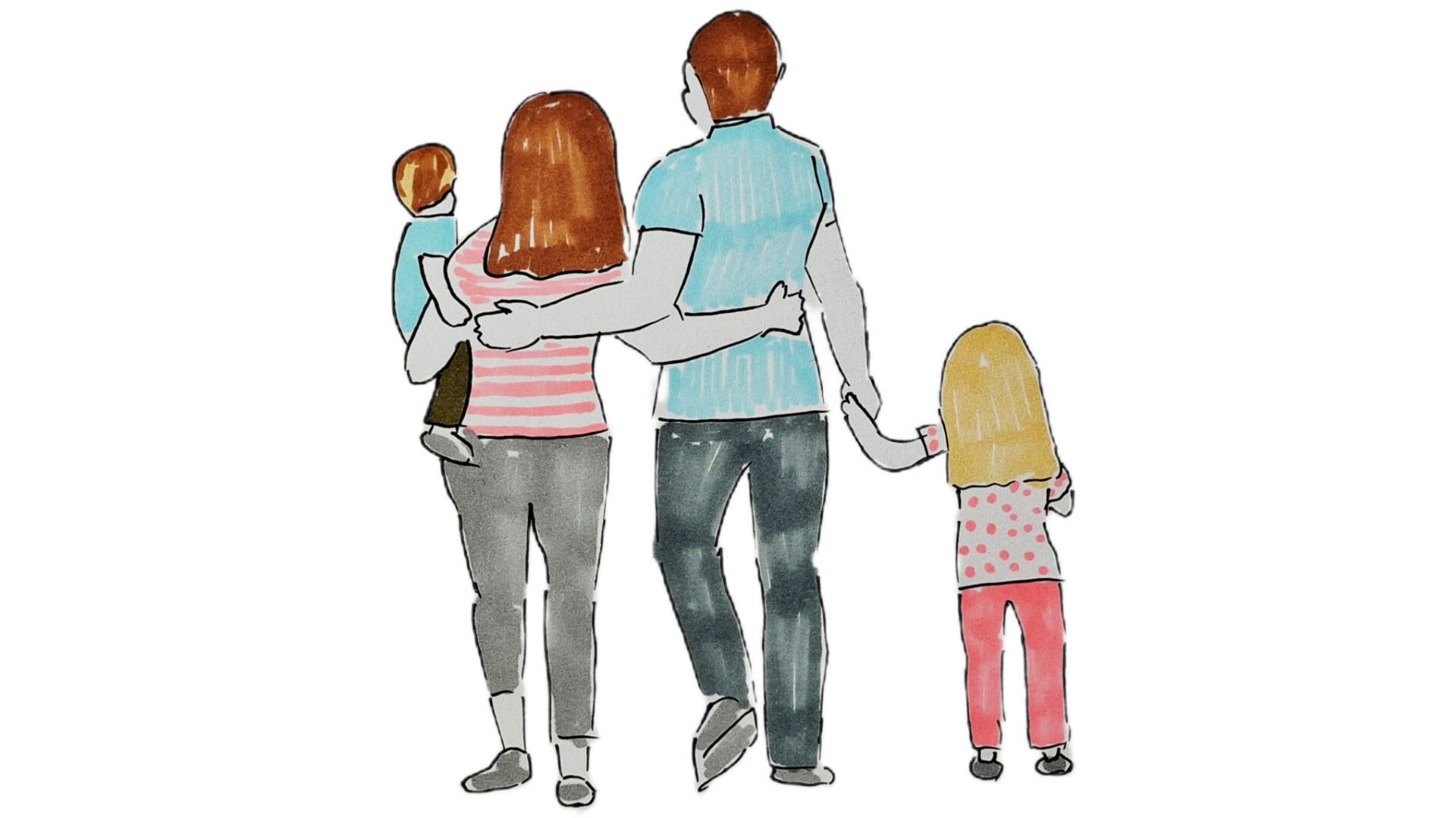 Как нарисовать СЕМЬЮ легко 👨👩👧👦❤️ | Простой рисунок Семья в школу и детский сад