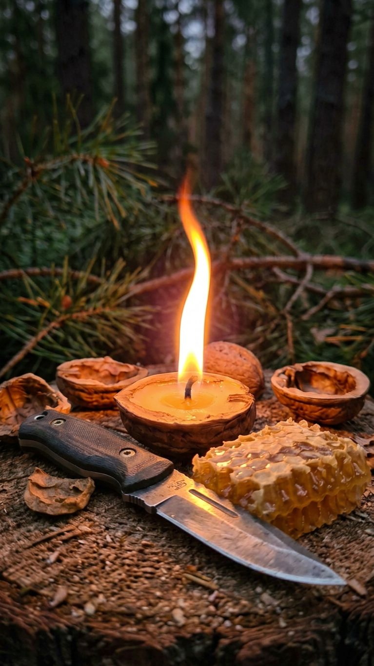 Нашел орехи в лесу и превратил их в Это!🔥 Свеча из ореха своими руками