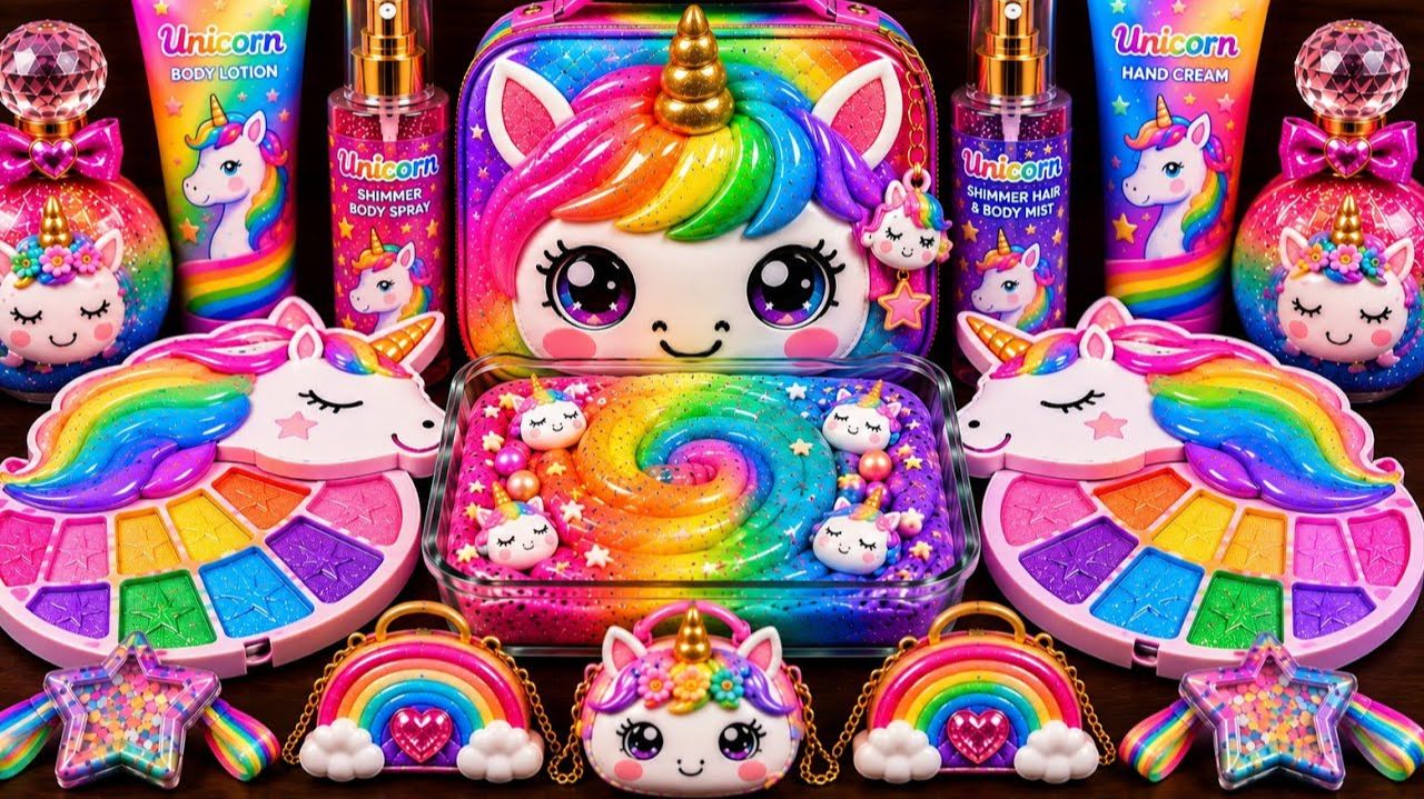 СЛАЙМ АСМР 💜 СЛАЙМОВЫЙ ЕДИНОРОГ 💜БЛЕСК И СЛАЙМ💜  ВИДЕО АСМР