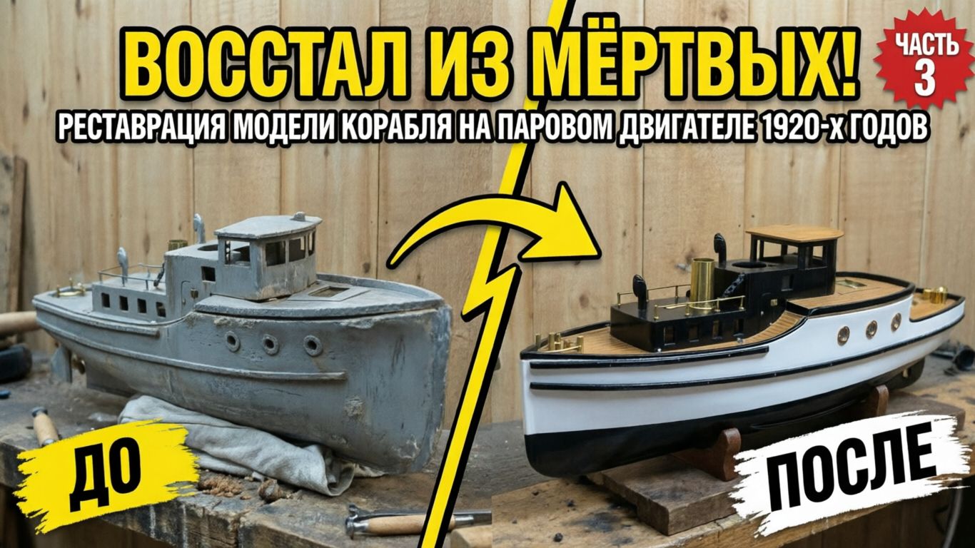 Реставрация модели корабля на паровом двигателе 1920-х годов часть 3