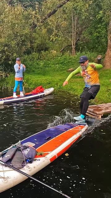 прыжки на SUP