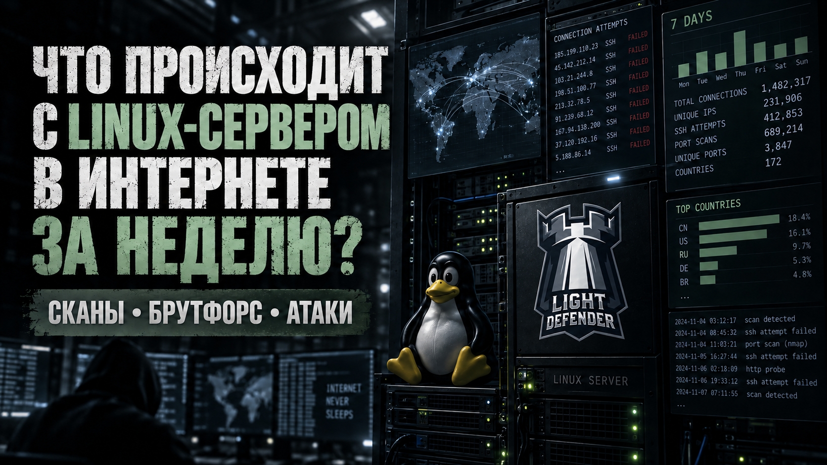 Что происходит с Linux-сервером в интернете за неделю