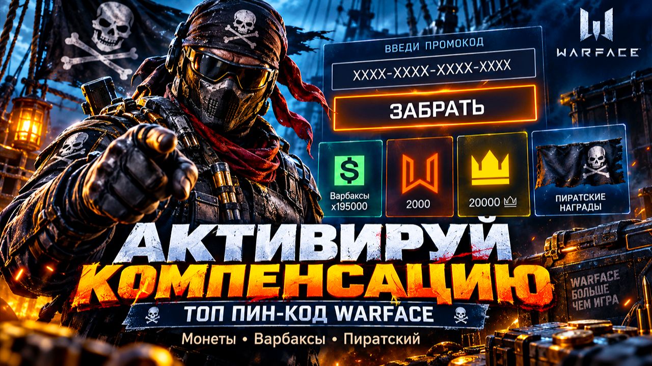 АКТИВИРУЙ КОМПЕНСАЦИЮ ОСЕНЬ ПИН КОД WARFACE - Пиратский Набор