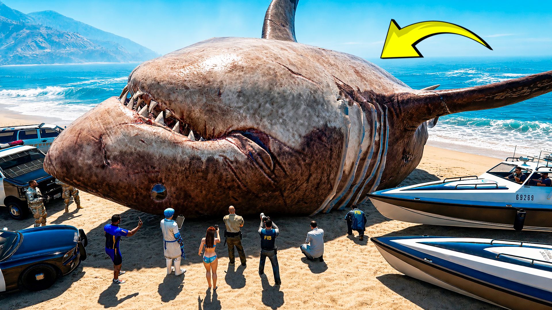 НАШЁЛ ОГРОМНОГО АЛЬФА МЕГАЛОДОНА в ГТА 5! САМАЯ БОЛЬШАЯ АКУЛА МЕГ В GTA 5 ОНЛАЙН