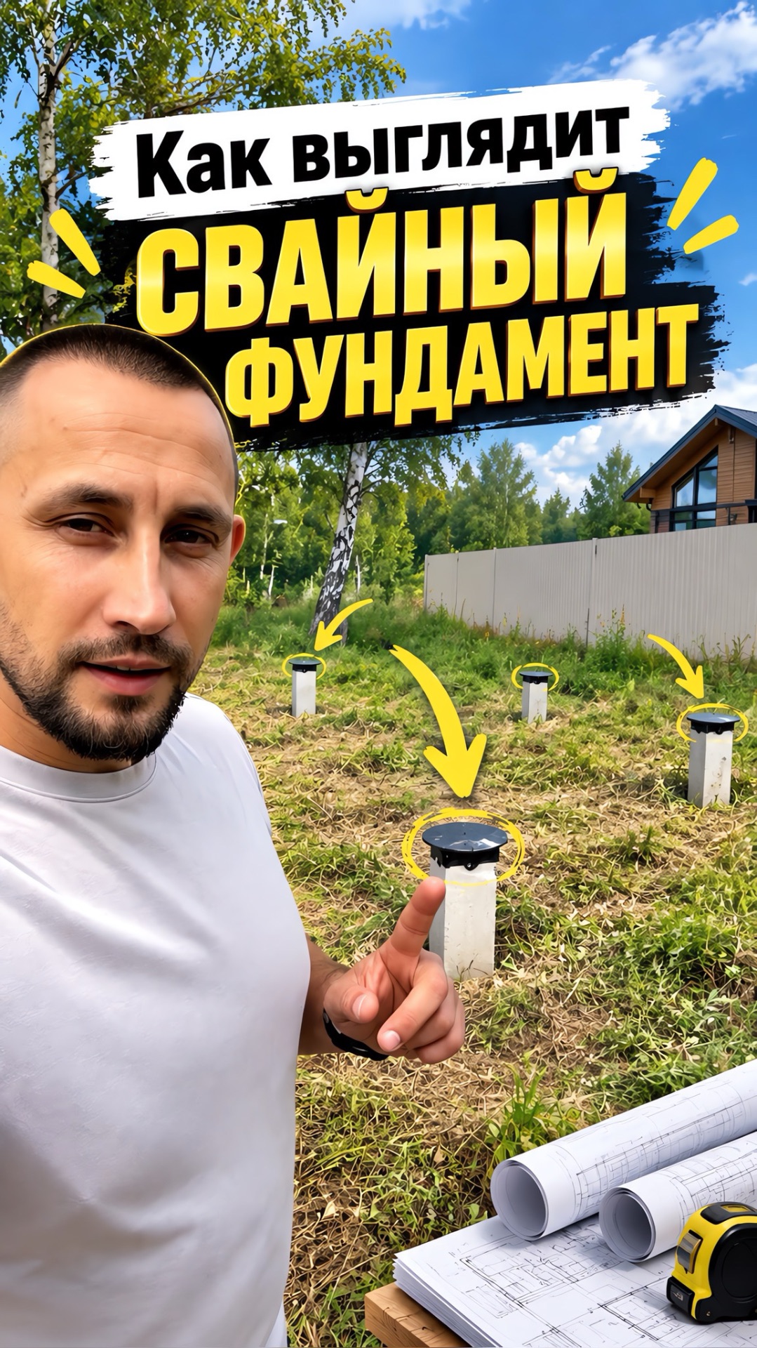 Как выглядит свайный фундамент?