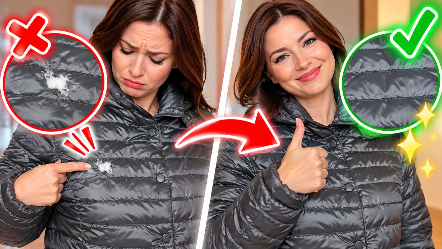 😱 Дырка ИСЧЕЗЛА! Вот как незаметно зашить куртку