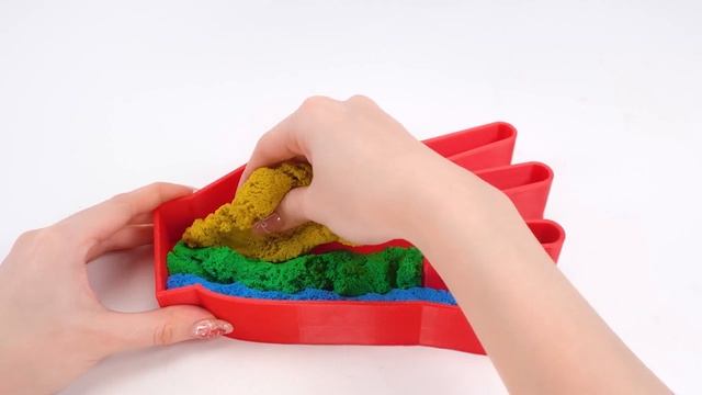 Как сделать радужную форму для молочных бутылок из кинетического песка ASMR Sat