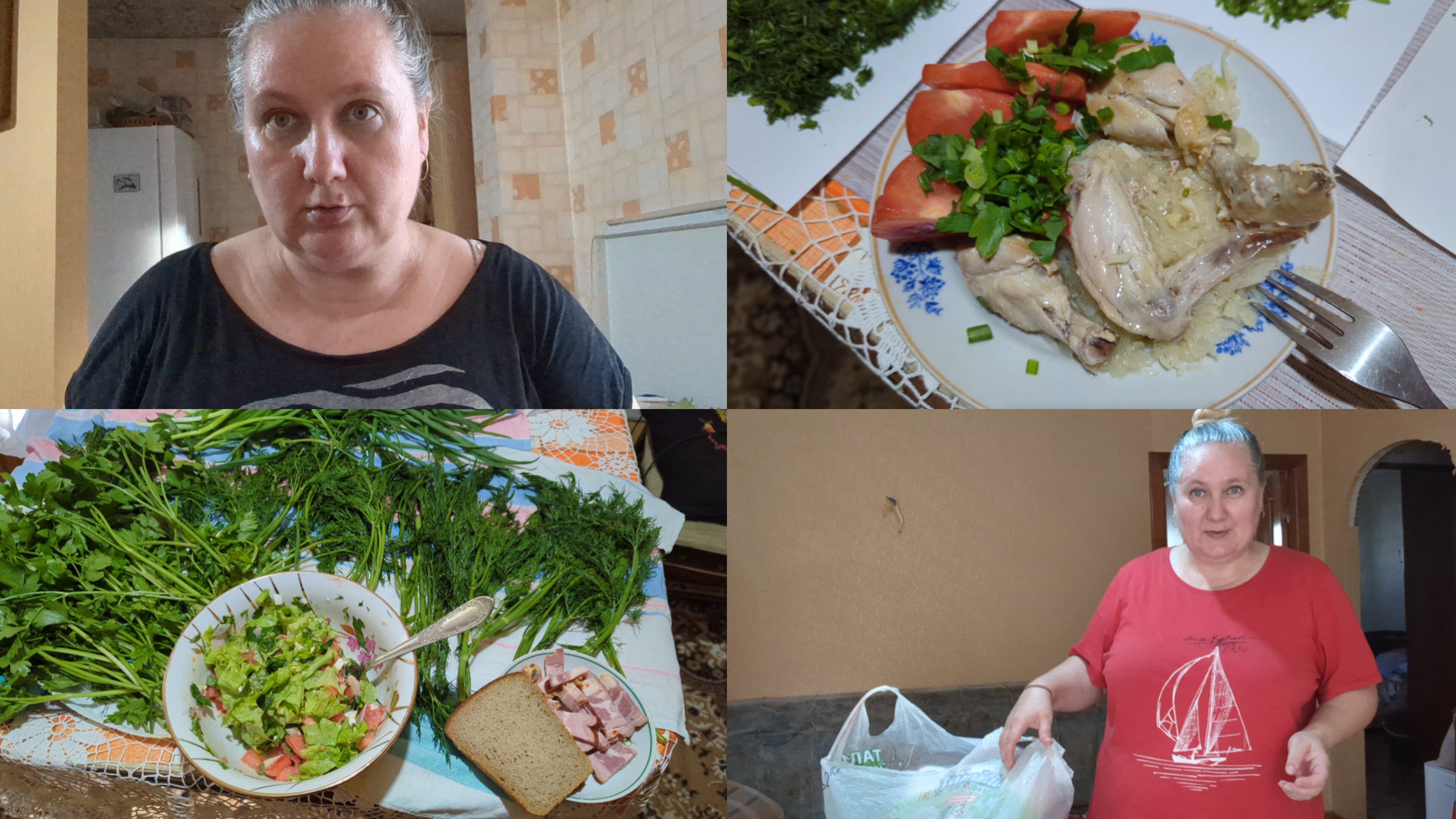 Так быстро я ещё не находила работу/ сбегала на рынок/ заквасила капусту/ заготовка зелени/ ужин