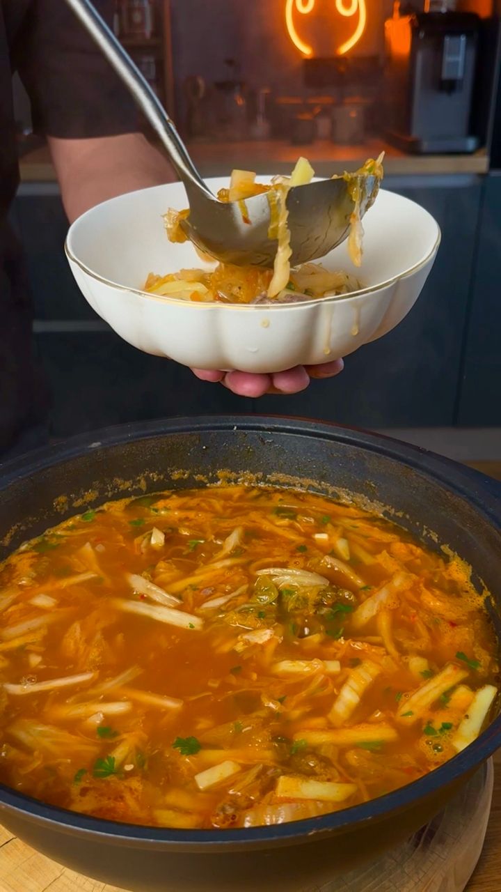 Секретные щи с капустой ким чи
