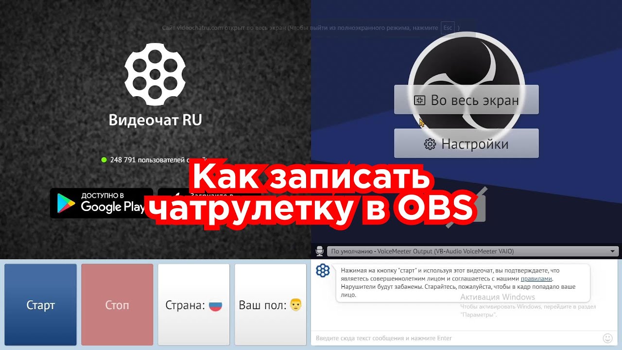 Как записать чатрулетку в OBS