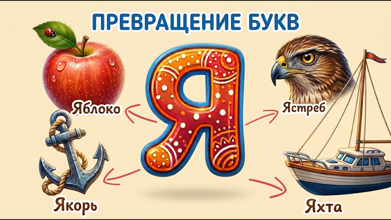 Волшебное превращение букв от Х до Я. Мультик для малышей.