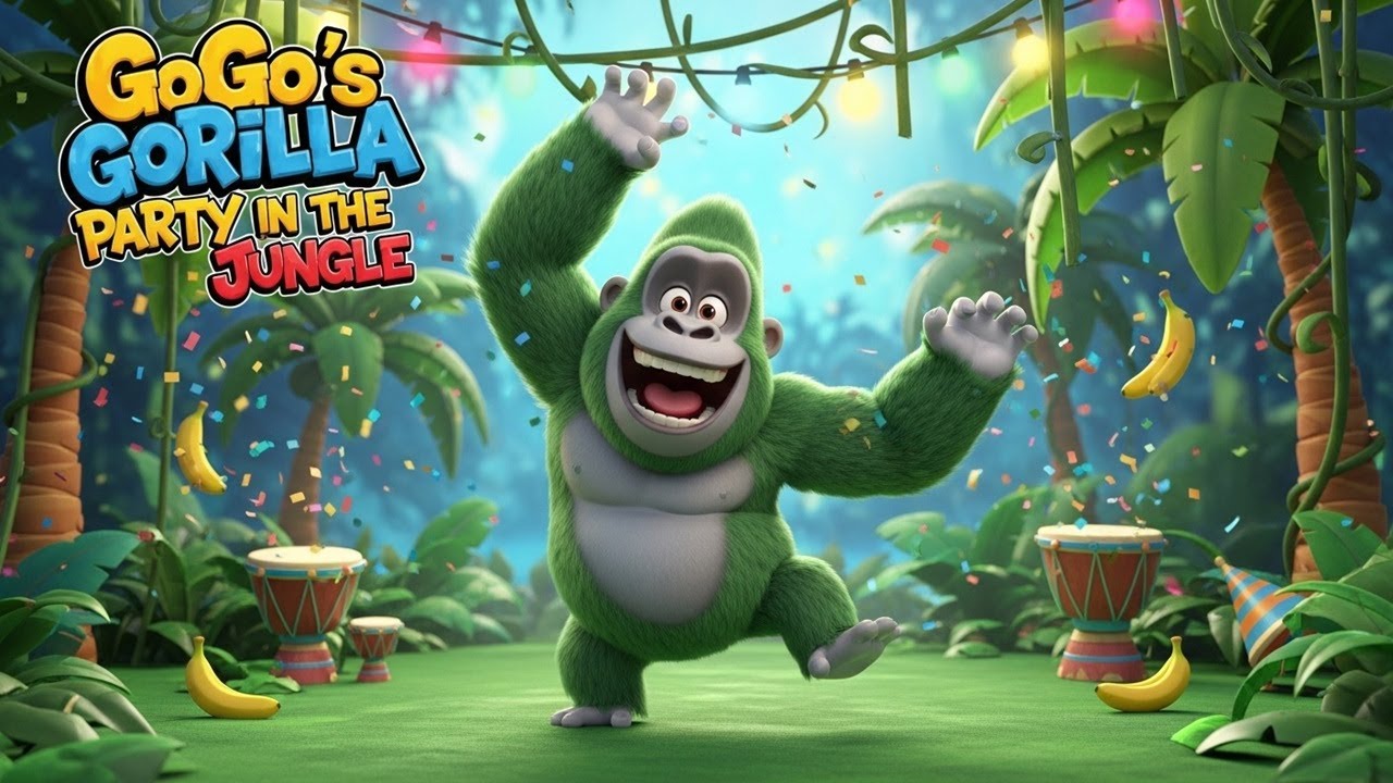 GoGos Gorilla Party in the Jungle  GoGos Jungle Adventures  Funny Gorilla Cartoons  Songs