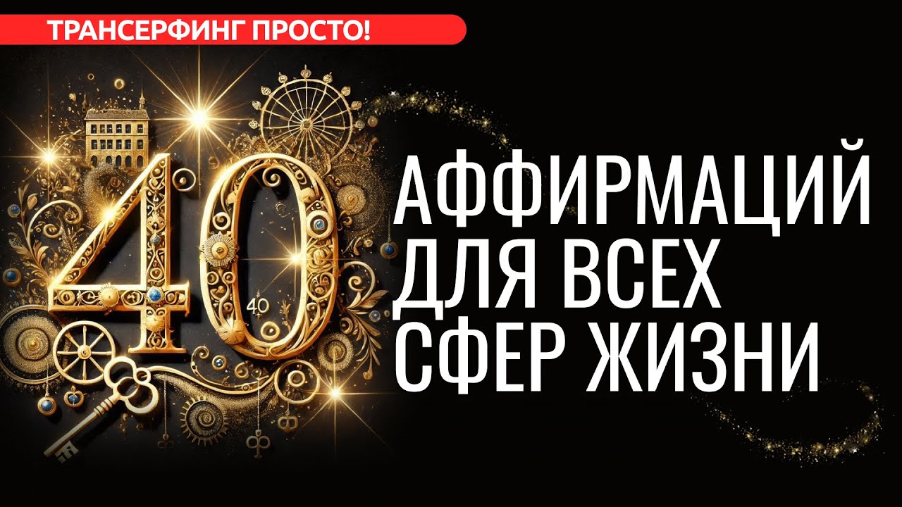 40 АФФИРМАЦИЙ-КЛЮЧЕЙ ДЛЯ ЗДОРОВЬЯ, ЛЮБВИ, ДЕНЕГ И САМОРАЗВИТИЯ [2024] Трансерфинг просто!