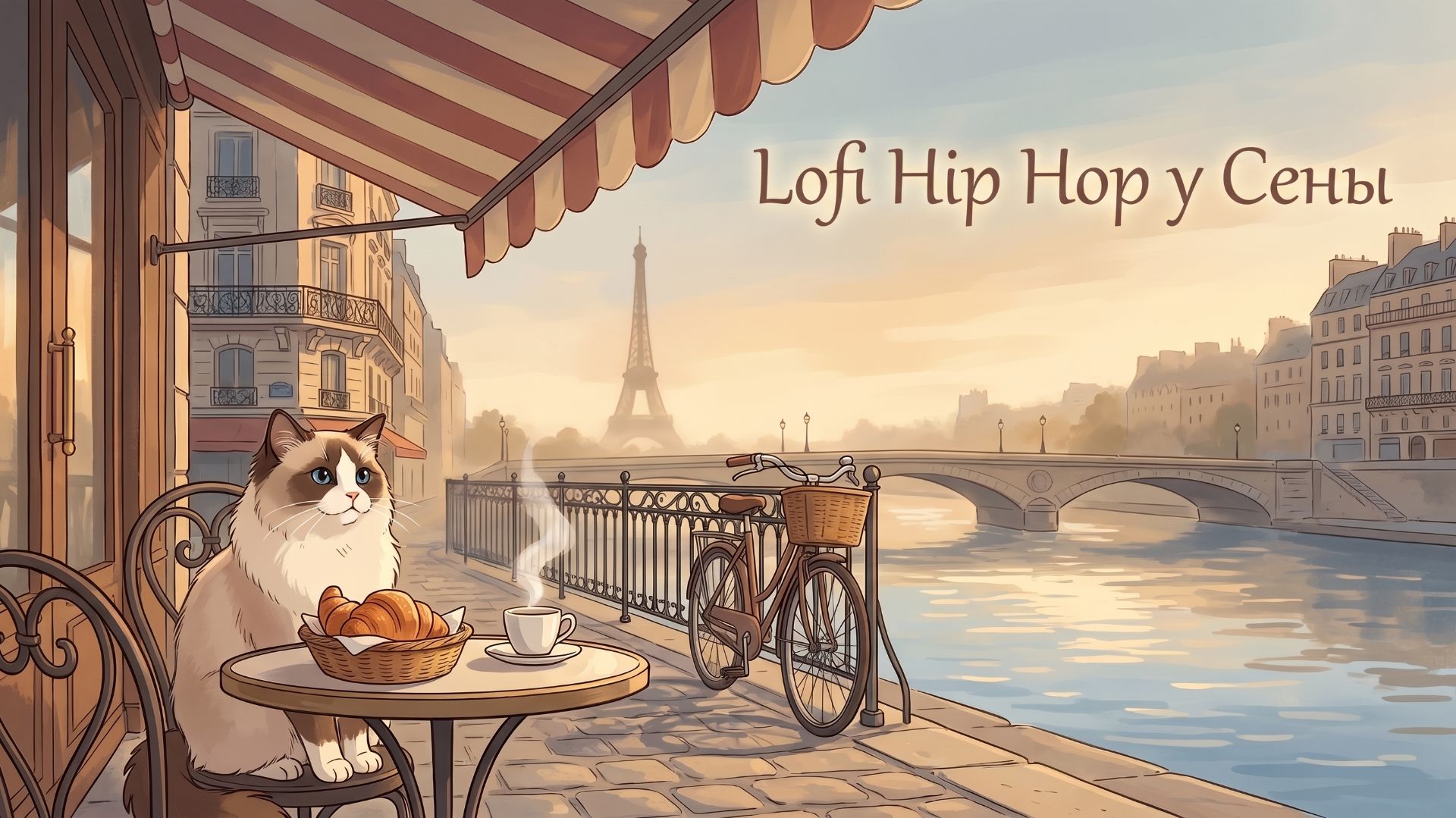 Парижское кафе на берегу Сены - Lofi Hip Hop для учебы и отдыха | Cozy Cat
