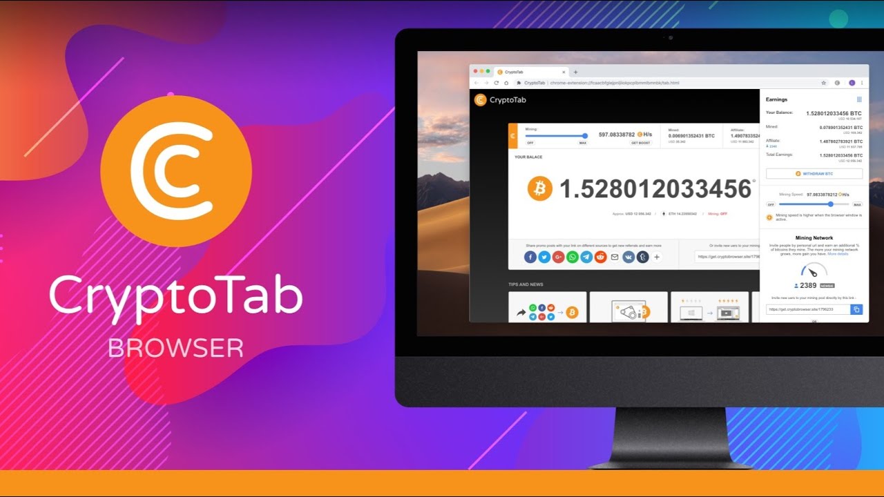 CryptoTab Браузер   Лучший способ получать Биткойны ежедневно! 2021