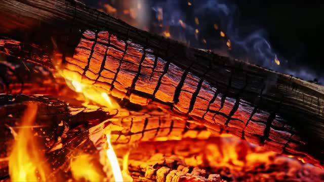 Пылающие дрова и тлеющие угли: магия огня 🔥🪵 Сделано в AI.