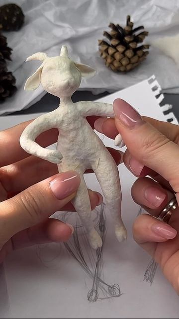 Ватная ёлочная игрушка коза мк