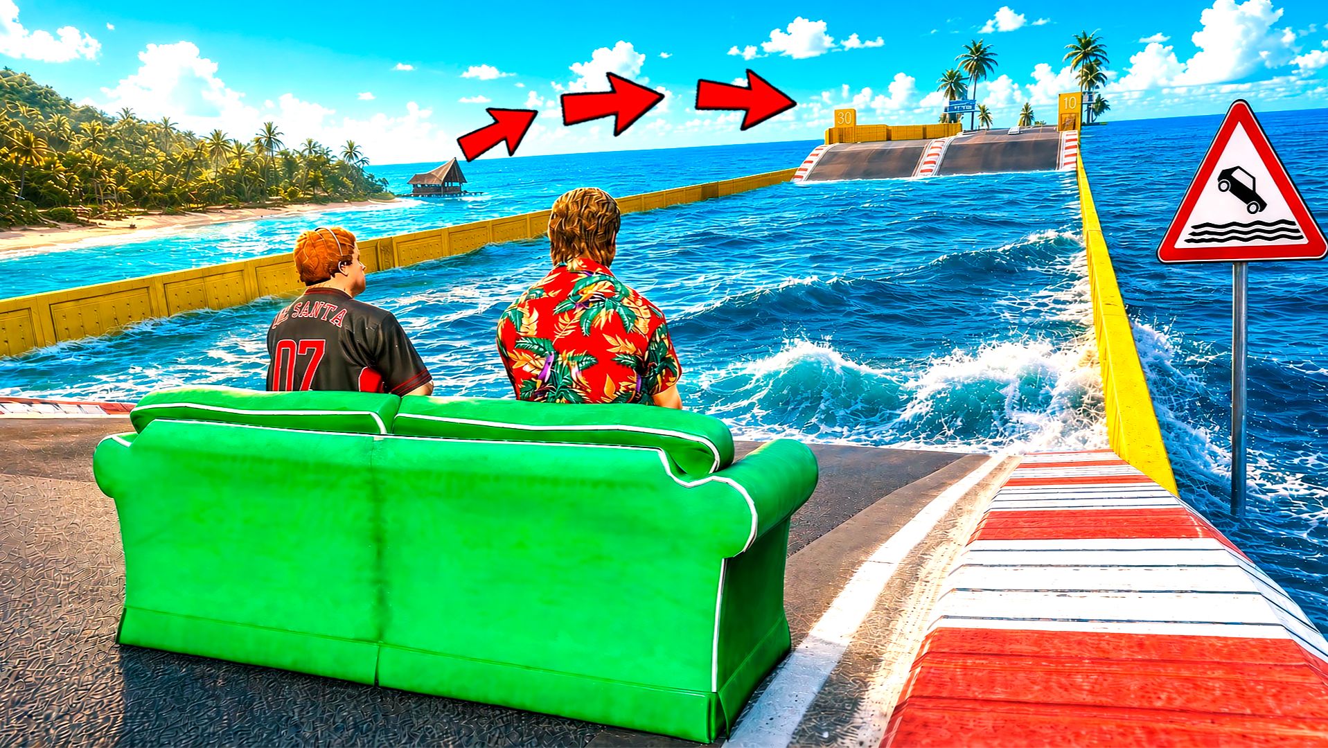 СМОЖЕТ ЛИ ДИВАН ПРОЕХАТЬ ГЛУБОКУЮ ЯМУ С ВОДОЙ В ГТА 5 ЭКСПЕРИМЕНТЫ В GTA 5