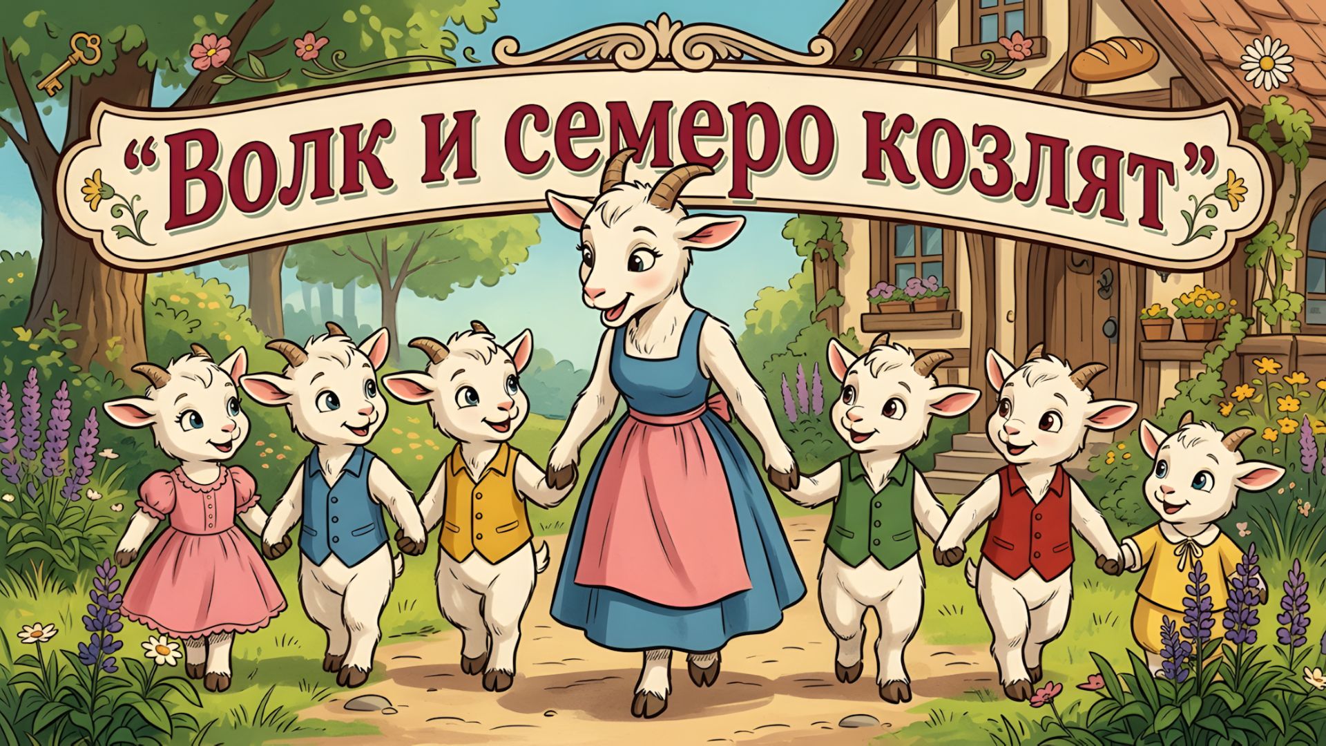 ВОЛК и семеро КОЗЛЯТ 🐺🐐 | ПОЛНАЯ сказка | Для детей