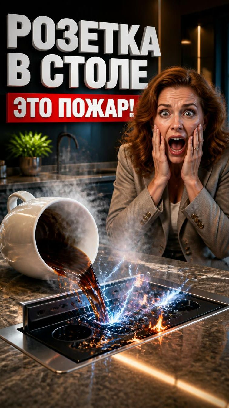 Чашка кофе — и пожар? Фатальная ошибка на кухне 🔥🔌 #shorts