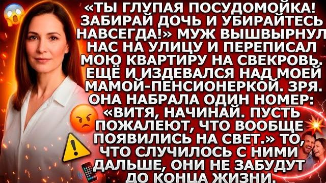 10 лет брака ради предательства: муж тайком отдал квартиру свекрови, но не учёл одной детали