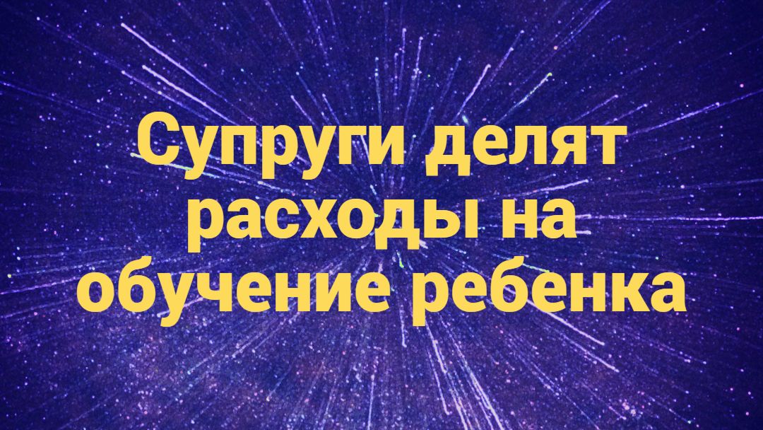 Супруги делят расходы на обучение ребенка