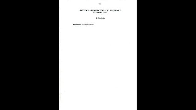 SystemsArchitectingAndSoftwareIntegration