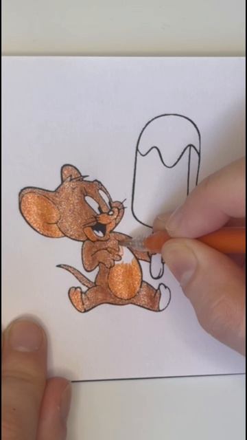 Мышонок Джерри и мороженое 🐭 раскраска