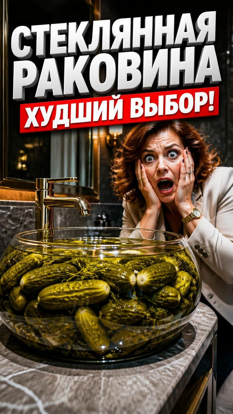 Почему стеклянная раковина превратится в банку для огурцов? 🥒❌ #shorts