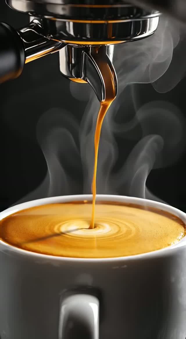 Идеальный эспрессо: густая пенка и манящий аромат ☕✨ Сделано в AI.