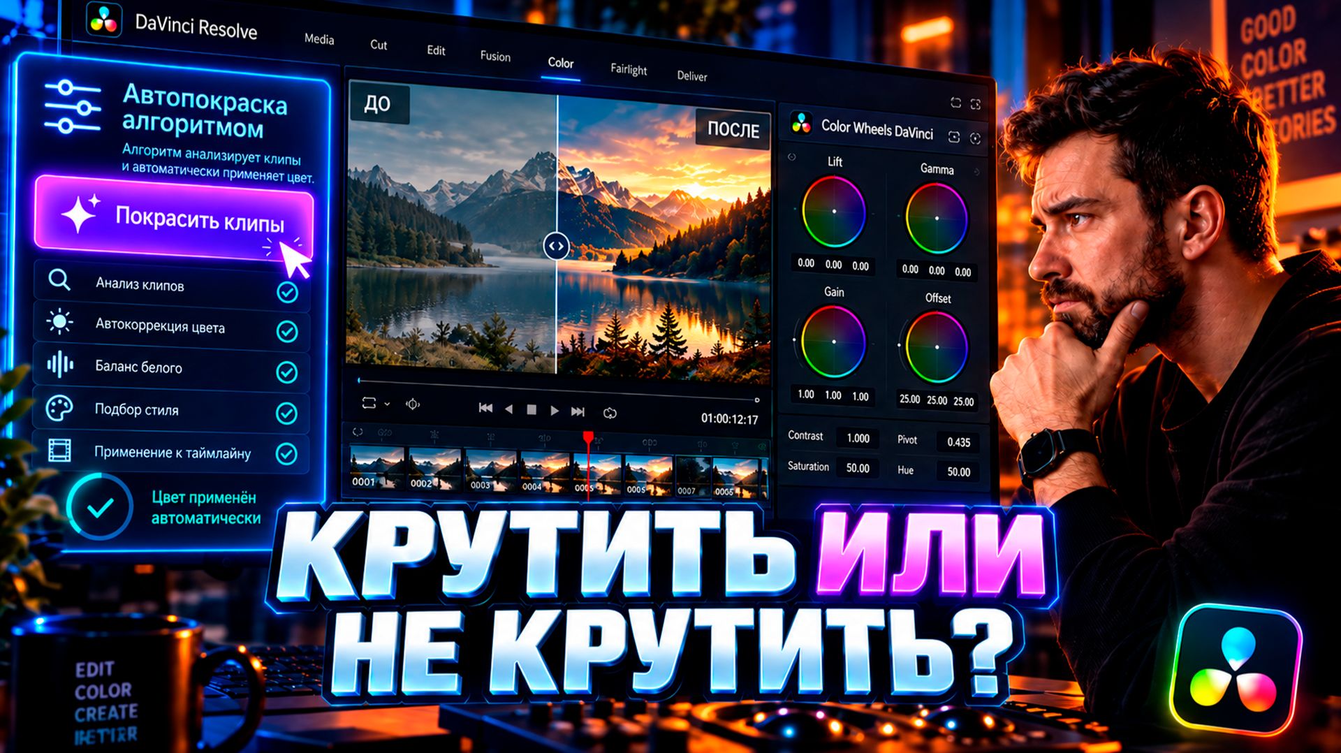 Цветокоррекция одной кнопкой! | Программа для автоматической покраске клипов
