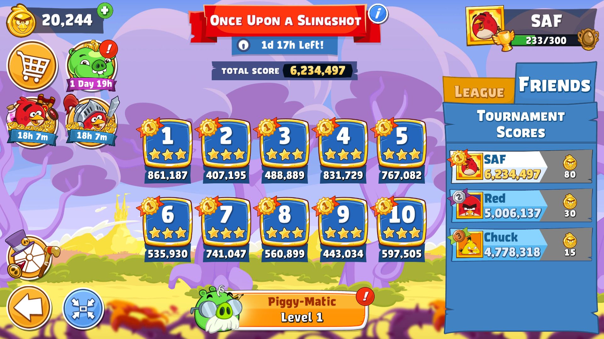 Angry Birds Friends. Once Upon A Slingshot. Все уровни 3 звезды. Прохождение от SAFa.