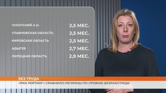 «РИА Рейтинг» сравнило регионы по уровню безработицы