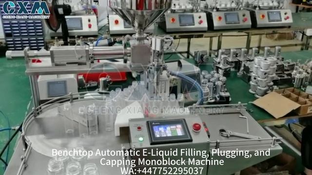 Компактный настольный моноблок: Автоматический розлив, запрессовка капельницы и укупорка E-Liquid