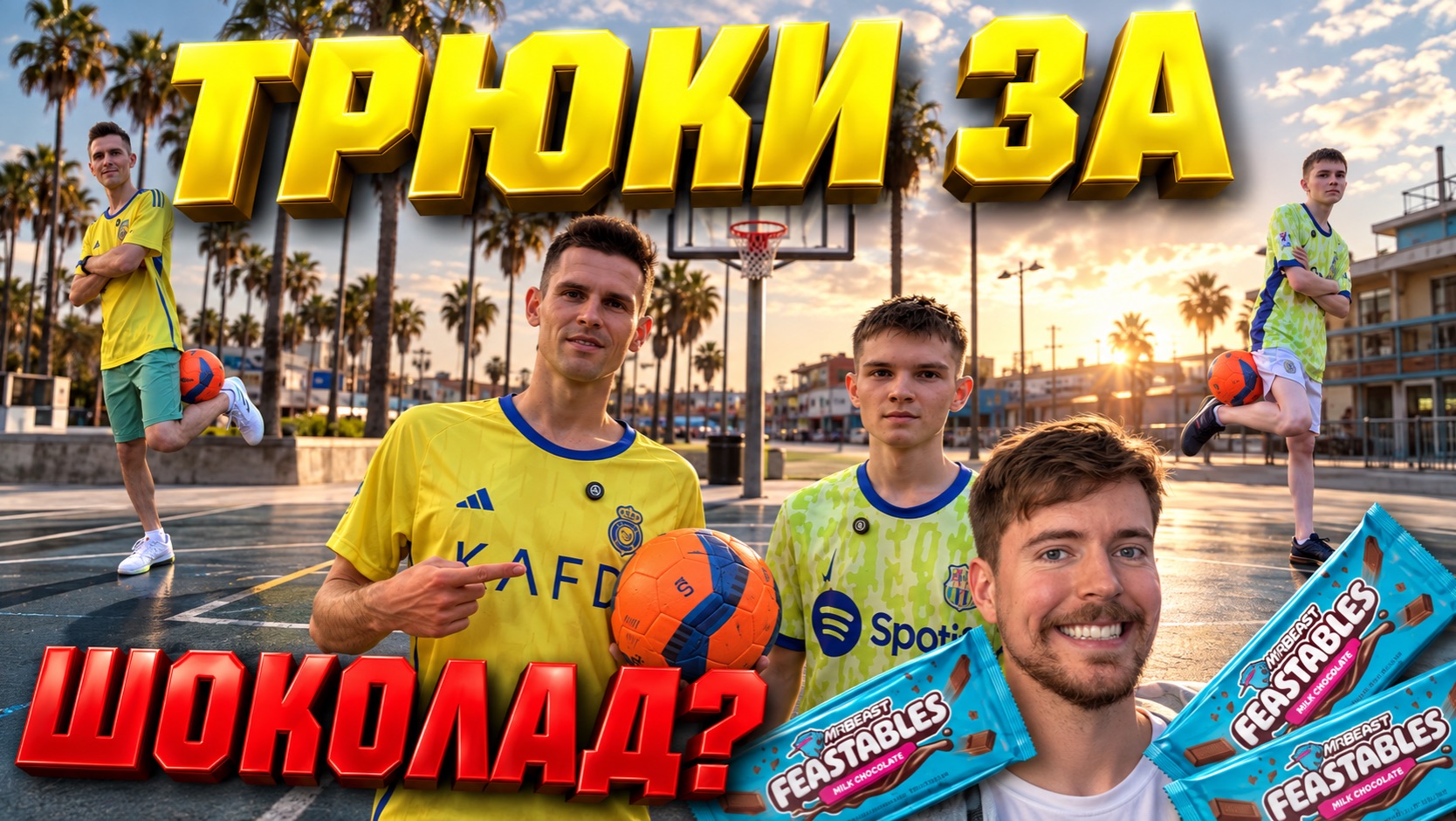Повтори трюки и получи шоколадку Mr Beast