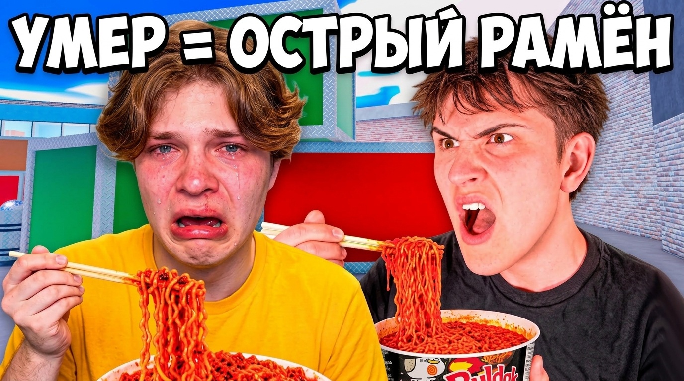 MM2, но каждый раз, когда мы умираем, мы едим ОСТРУЮ ЛАПШУ!