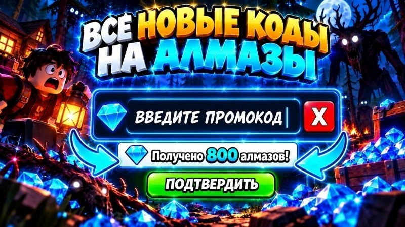 🥳 УРА! ВСЕ НОВЫЕ РАБОЧИЕ КОДЫ В 99 НОЧЕЙ В ЛЕСУ РОБЛОКС! ПРОМОКОДЫ НА 700 АЛМАЗОВ И КЛАСС КИБОРГА