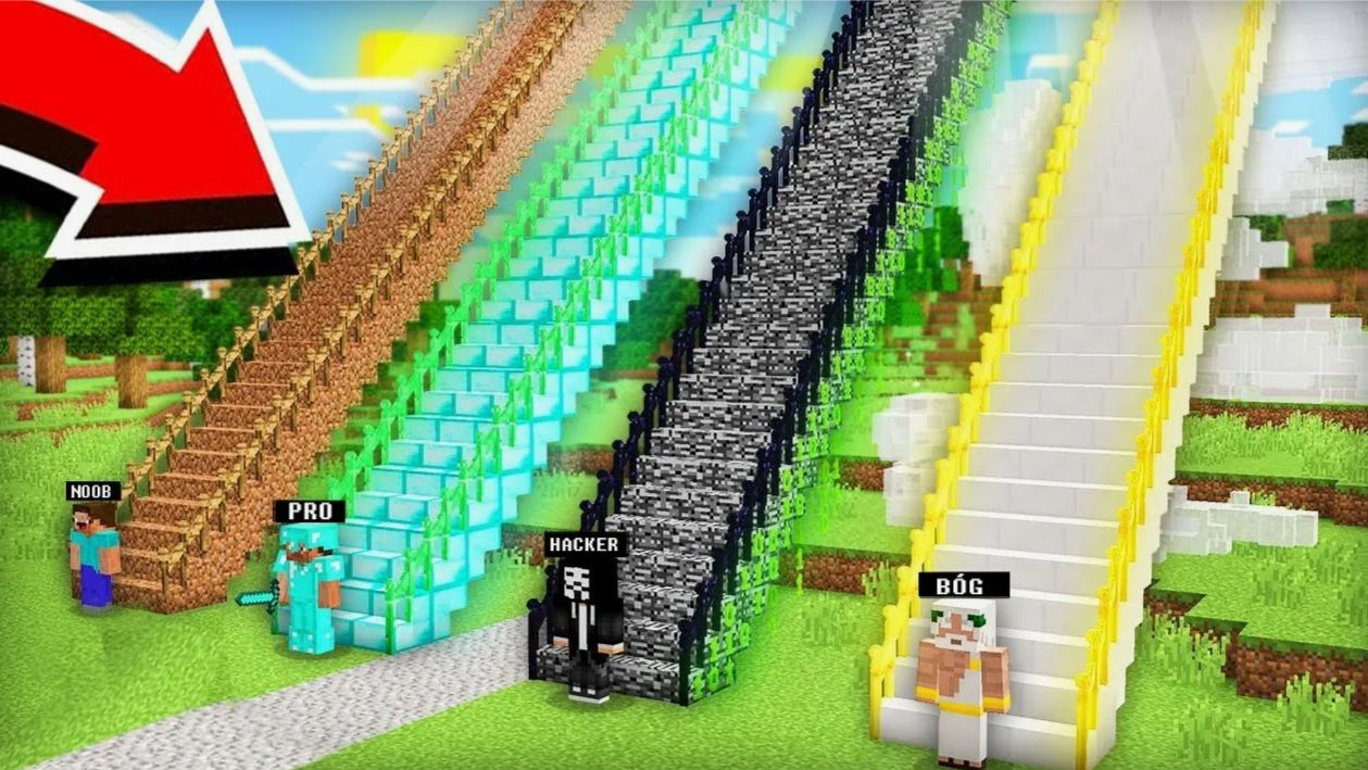 ЛЕСТНИЦЫ МАЙНКРАФТ НУБ ПРОТИВ ПРО ПРОТИВ ЧИТЕР ПРОТИВ БОГ БАТЛ Компот Minecraft