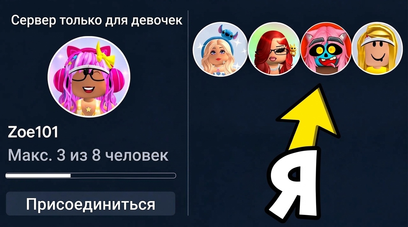 мы ПРОБРАЛИСЬ на СЕРВЕРЫ ТОЛЬКО ДЛЯ ДЕВОЧЕК в ROBLOX...