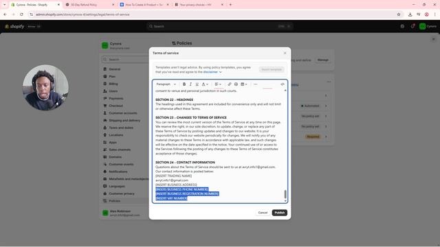 How To Setup Setup Policies + Shopify Inbox