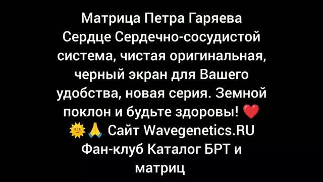 Для сердца артимия Матрица Гаряева