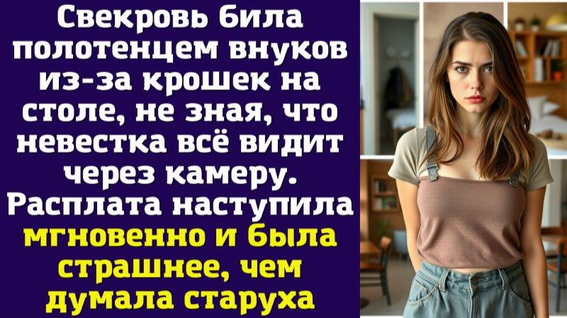 Свекровь била полотенцем внуков из-за крошек на столе не зная что невестка всё видит через
