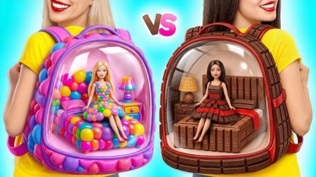 Строим Удивительный Кукольный Домик Жевательная Резинка Vs Шоколадный | Смешные Cитуации