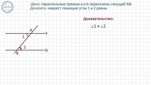 Геометрия 7 класс. Теоремы об углах, образованных двумя параллельными прямым